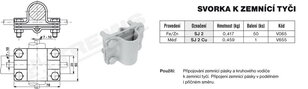 Svorka k zemnící tyči SJ 2 (FeZn) TREMIS V065