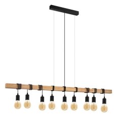 Závěsné svítidlo TOWNSHEND 9xE27 černá/dub 540W IP20 EGLO 49744