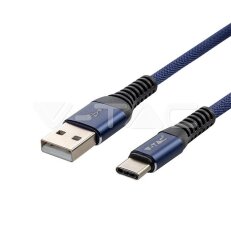 1 M Type C USB Cable Blue Gold Series VT-5352 V-TAC SKU8633