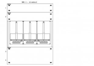 Konstrukce elektroměrová 3-21, 1-řadá, plastové panely SCHRACK CSIL125321