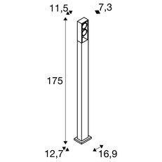 ESKINA FRAME 175 Pole double stojací svítidlo antracit 27 W 3000/4000K 95°