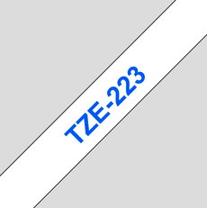 Páska BROTHER TZe-223, bílá/modrá (9mm, laminované)