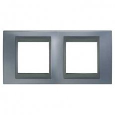 Unica Top Krycí rámeček dvojnásobný, Metal grey/Grafit SCHNEIDER MGU66.004.297