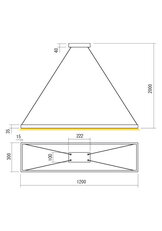 Závěsné svítidlo FEBE SU LED 50W 3000K D300*1200 MGD REDO 01-2925