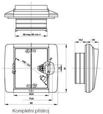 Sériový přepínač ABB ELEMENT/TIME řazení 5, IP44, bílá/bílá 3558E-A05940 03