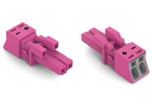 Zdířka 2pól. Kód. B Růžová WAGO 890-282/082-000