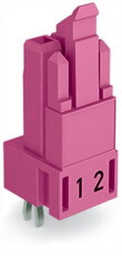 Zásuvka na desky plošných spojů rovné provedení 2pól. Růžová WAGO 890-882
