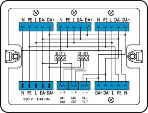 Distribuční krabice 230V + DALI 1 vstup WAGO 899-681/146-000
