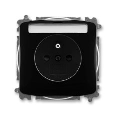 ABB TANGO Zásuvka s ochr. kolíkem s clonkami s popis. polem černá 5519A-A02352 N