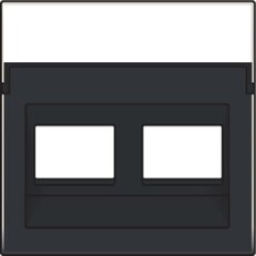 Kryt šikmý datazásuvky 2xRJ-BAKELITE PIANO BLACK NIKO 200-65400