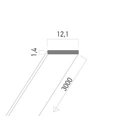 PRF051 FLAT AL. PROFILE for COOLING 3 m