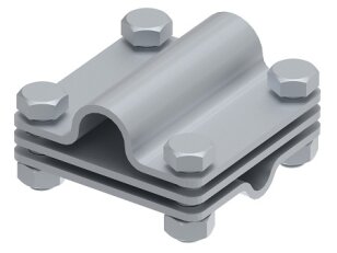 Křížová svorka L65 na drát, pásku a tyč d16mm, 8/10mm, páska 40mm, StZn 111112