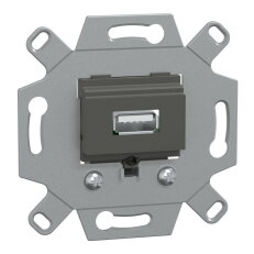 Mechanizmus USB nabíječky, Merten, jednonásobný, šedá SCHNEIDER MEG4581-0000