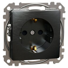 Zásuvka SCHUKO, Leštěný Titan,Sedna Design/Elements SCHNEIDER SDD172022U