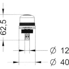 Pultová signalizace  BEBIP 110 V, AC, IP55, 82 dB, M12, světle šedá, 1 tón 38004