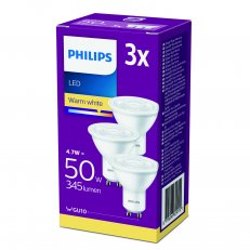 Philips LED žárovka sada 3ks 3,8-50W GU10 380m 2700K