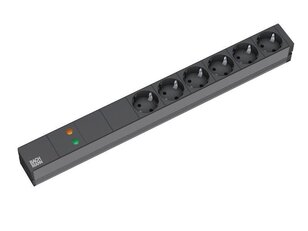 Bachman 333.536 19'' 1U 6xCEE7/3 black 1xOVP power 2m CEE7/7