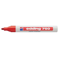 Permanentní pero, lakový popisovač s kulatým hrotem 2-4mm EDDING 750 rudá