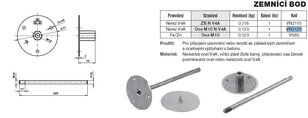 Tyč pro zemnící bod M10 Osa M10 N V4A (nerez) AISI 316L TREMIS VN2120