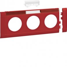 Přístrojový rámeček trojzásuvky s popisovým polem 80mm, červená GB080313020