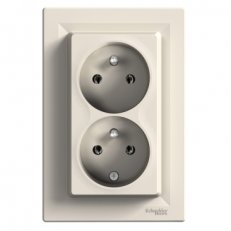Schneider EPH9800123 Zásuvka 2násobná 2x(2P+PE), krémová
