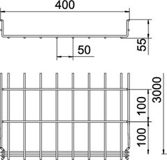OBO GRM 55 400 A4 Mřížový žlab GRM 55x400x3000 Ušlechtilá ocel