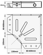 Horizontální ohyb 90° pro žlab HL KGI60, šířka 100mm, Sendzimir HL B90.60.100.H