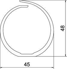 OBO VF 40 rws Propojovací kanál VF flexibilní pr. 40mm čistě bílá