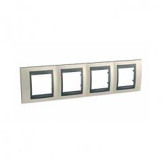 Unica Top Krycí rámeček čtyřnásobný Opal Titanium/Grafit SCHNEIDER MGU66.008.295