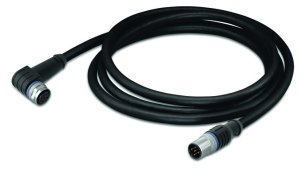 Kabel pro senzor/akční člen, Zásuvka M12A,  úhlová, Zástrčka M12A,  přímá 4pól.