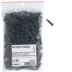Šrouby polyamidové, samořezné, bal=250ks, černé TEHALIT AFVISTC6023