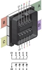 4násobné tlačítko 24V + jantarové LED NIKO 170-47150