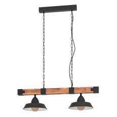 Závěsné svítidlo OLDBURY E27 černá/hnědá RUSTIKAL 2X60W IP20 EGLO 44085