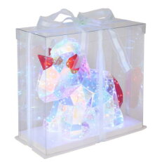BRONDAR Stolní lampa, plast čirý a červe