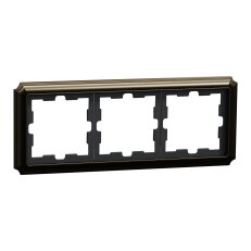 Rámeček Merten D-Antique kovový, trojnásobný, mocca, kov SCHNEIDER MEG4030-4752