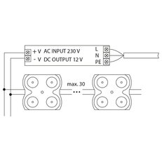 LED modul 4x SMD2835, 1,6W, 12V, 133mA, 6550K, 170°, IP65 MCLED ML-211.006.51.0