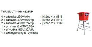Rozváděč staveništní HM422/FI/P -černý ABL HM422/FI/P CERNY