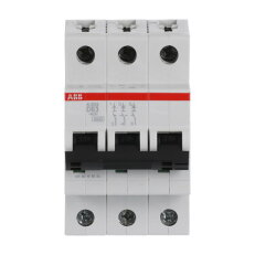 S203-D63 3 fázový jistič 63 A char. D 6kA ABB 2CDS253001R0631