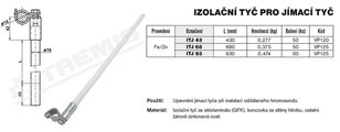 Izolační tyč pro jímací tyč ITJ 68 (FeZn/GFK) 680 mm TREMIS VP125