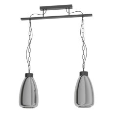 Závěsné svítidlo BRICKFIELD 2xE27 černá/černá-transparent 80W IP20 EGLO 43395