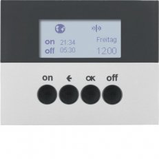 KNX RF časový spínač, quicklink, K.5, alu mat, lak. BERKER 85745277