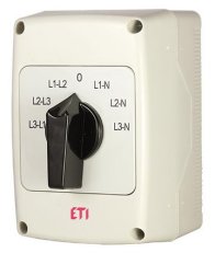Vačkový přepínač pro voltmetry CS 32 66 PNG, 3F+N1/2/3, 32A, IP65 ETI 004773203