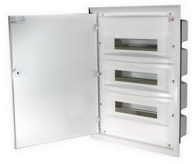 Zapuštěná rozvodnice s plechovými dvířky ERP18-3 54M (3x18) IP40 ETI 001101212