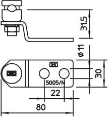 OBO 5005 N-FT Propojovací svorka s připojovacím jazýčkem 8-10mm Ocel žár.zinek