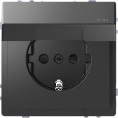 Merten Zásuvka 250V SCHUKO s víčkem IP44 D-Life Antracit SCHNEIDER MTN2314-6034