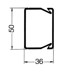OBO NUDIN 3750 sgr Propojovací kanál NU-DIN 38x50x2000 kamenná šeď