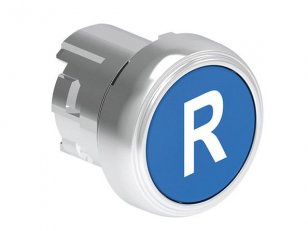 Lovato LPSB1176 Tlačítko s návratem kovové se symboly d22mm lícující R / modré