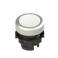 Tlačítko, 20 mm, bílé, bez symbolu, chromový kroužek PIZZATO E21PU2R2290