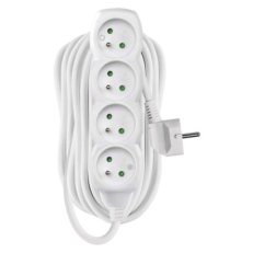 Prodlužovací kabel 10 m 4 zásuvky bílý PVC 1,5mm2 EMOS P0410R