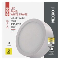 LED přisazené svítidlo NEXXO, kruhové, bílé, 7,6W, se změnou CCT EMOS ZM5123
